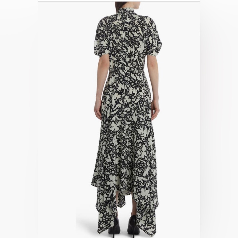 NWT $2220 Stella McCartney Floral Print Puff Sleeve Silk Dress - 10 US / 44 IT ! - Picture 2 of 5